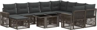vidaXL Conjunto De Sof&aacute;s De Jard&iacute;n 11 Uds. Gris Y Gris Oscuro Vidaxl