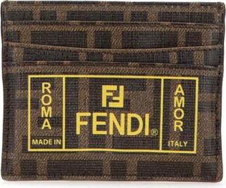 Fendi Pre-owned Wallets, female, Brown, Size: ONE SIZE Pre-owned Roma Amor Card Holder