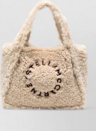 Stella McCartney eco alter shearling logo tote bag