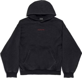 Balenciaga Felpa Con Cappuccio Balenciaga Back Medium Fit In Pile Effetto Sbiadito-Uomo