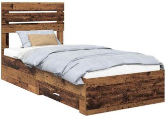 vidaXL Estructura De Cama Con Caj&oacute;n Con Cabecera Madera Contrachapada Vidaxl