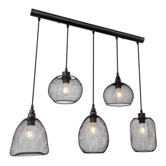 Netlighting Anya Cluster Pendant Ceiling Light Black 5x E27
