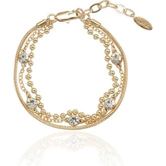 Ettika Crystal Mixed Chain Layered Bracelet in Gold at Nordstrom Rack