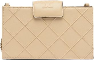 Tory Burch Beige Mini Chain Portemonnee Accessoires - Dames - Portefeuilles - Beige - ONE Size - Leer - Accessoires