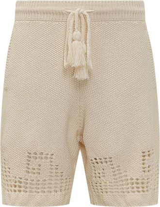 Alanui Knit Bermuda Shorts - Heren - Korte Broeken - Beige - M - Korte Broeken