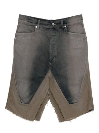 Rick Owens Camicia denim con orlo sfrangiato - Grigio