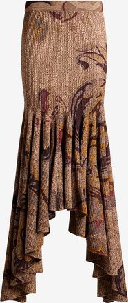 Etro Asymmetrischer Strick-Midirock mit Muster