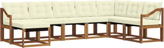 vidaXL Conjunto De Sof&aacute;s De Exterior 8 Uds. Natural Y Crema Vidaxl