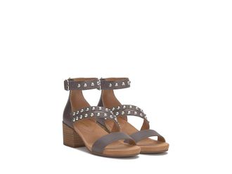 Lucky Brand Piah Studded Heeled Sandal Womens Sandals Chocolate : 9.5 B - Medium, Leather