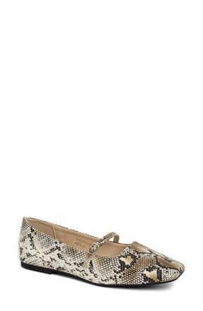 Shushop Adele Mary Jane Flat in Natural Snake at Nordstrom, Size 8.5