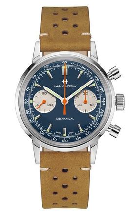 Hamilton American Classic Intra-Matic Chronograph Watch Gift Set, 40mm in Blue at Nordstrom