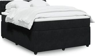 vidaXL Vidaxl - Cama Box Spring Con Colch&oacute;n Terciopelo Negro 140x200 Cm