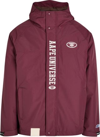 Aape By A Bathing Ape Logo-appliquéd Hooded Shell Jacket - Burgundy - XL
