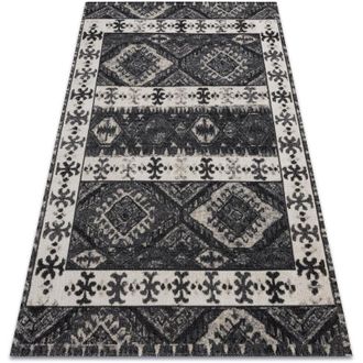 RugsX Rugsx - Alfombra Moderna Mundo E0651 &Eacute;tnico Exterior Beige / Negro Black 200x290 Cm