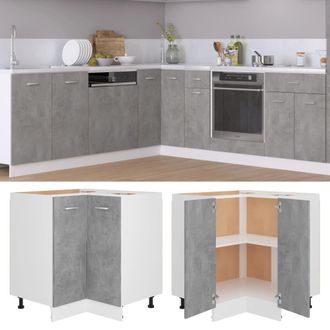vidaXL Vidaxl Mobile Angolare lyon Grigio Cemento 75,5x75,5x81,5 Cm In