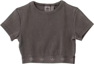 adidas (WMNS) adidas Rib SS Top T-Shirt Asia Sizing Grey JD0041