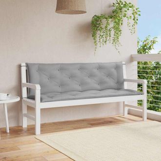 vidaXL Cojines De Jard&iacute;n De Banco 2 Pcs 150x50x7cm Tela De Oxford Gris