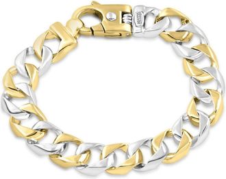 Pompeii3 Mens Solid Cuban 14k Gold (70grams) or Platinum (112gram) Two Tone 13mm Bracelet 9