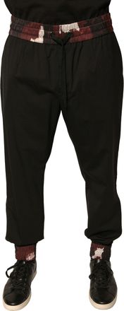 Dolce & Gabbana Mens Black Camouflage Wool Jogger Sweatpants Pants