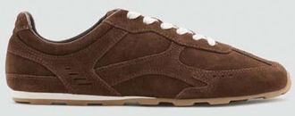 Mango Sneaker pelle contrasto cioccolato - Donna - 35 - MANGO