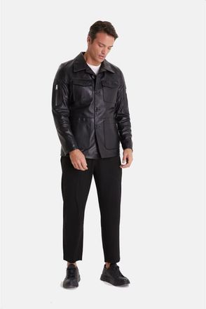 FURNIQ Cedric Leather Jacket in Black at Nordstrom, Size Xx-Large