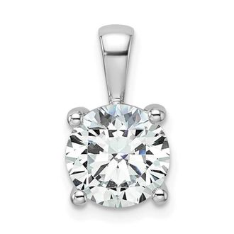 Diamond2Deal 14k White Gold 2 1/2 Ct Round Lab Grown Diamond Pendant