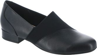 Clarks Womens Juliet Gem Loafer, Black Leather, 10 Wide