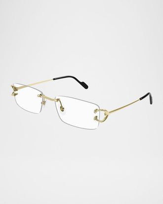 Cartier Men & apos;s Rimless Metal Optical Glasses