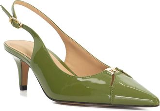 Dune London Womens Ladies Distinctive - Leather Sling-Backs - Green - Size UK 7