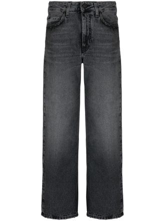 Off-white Jeans dritti con applicazione logo - Nero