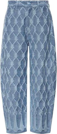 Genny Jacquard Balloon Jeans With Tassels