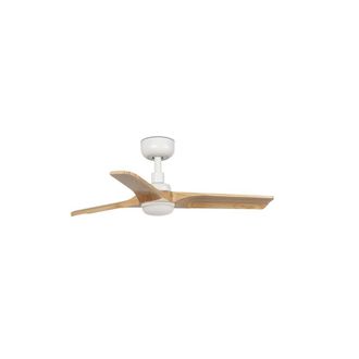 Netlighting Heywood 90cm Smart LED Ceiling Fan Matt White Pine Blades CCT