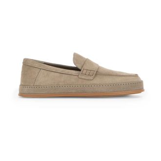 Hogan Schoenen, Heren, Beige, 42 EU, Su&egrave;de, Su&egrave;de Mocassin met Memory Foam Zool