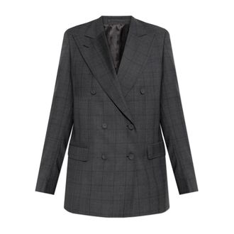 Officine Générale Jassen, Dames, Grijs, M, Wol, Wollen blazer
