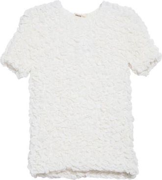 Khaite Polly Ruched Silk Top in Chalk at Nordstrom, Size X-Large