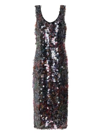 Marie Oliver Olympia sequin midi dress - Black
