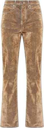 Amiri Jeans met een fluwelen afwerking - Heren - Flared Jeans - Beige - W29 - Jeans