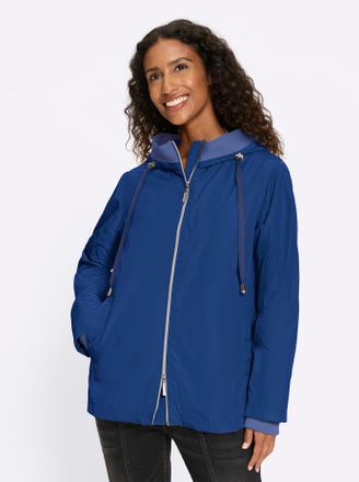 Heine Outdoorjacke HEINE, Damen, Gr. 34, jeansblau, 100% Polyester, Besatz:82% Polyester, 6% Elasthan, 12% Viskose, unifarben, Jacken Outdoorjacke