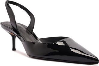 Schutz Paola Mid Slingback Pointed Toe Pump in Black at Nordstrom, Size 5.5