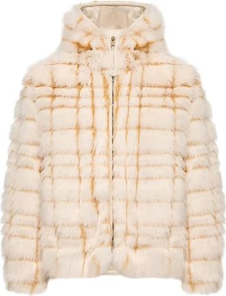 Moncler Pluvier Korte Gewatteerde Jas - Dames - Jassen - Wit - XS - Polyester - Jassen