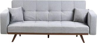 Beliani Sofa Bed 3 Seater HJULBY Grey