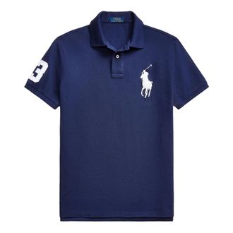 Ralph Lauren Polo Shirts, male, Blue, Size: XL Big Pony Mesh Polo