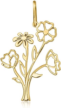 Ross-Simons Italian 10kt Yellow Gold Flower Bouquet Charm