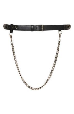 McQ by Alexander McQueen Drop Chain Leather Belt in Black at Nordstrom Rack, Size 70