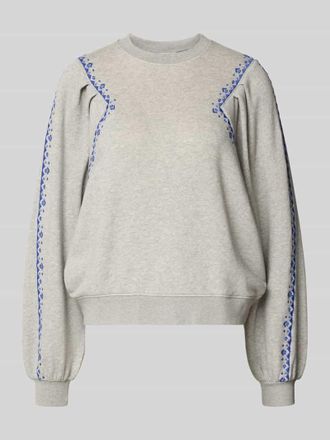 BA&SH Sweatshirt mit Stitchings Modell MESTA in Hellgrau, Gr&ouml;&szlig;e M