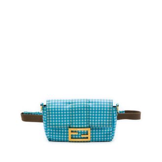 Fendi Pre-owned Fendi Joshua Vides Mini Nylon Gingham Convertible Baguette Satchel Ladies ANOGMP1NH4ZOESO9