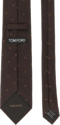 Tom Ford Polka Dot Silk Necktie - Brown