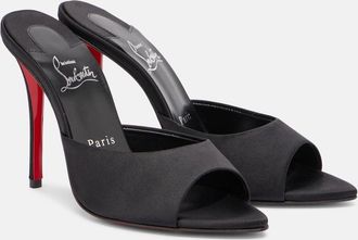 Christian Louboutin Miss Z 100 cr&ecirc;pe satin mules