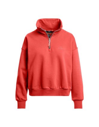 Parajumpers Womens Parajumpers Zendaya Cherry Red Half Zip Sweatshirt - Size: 10/8