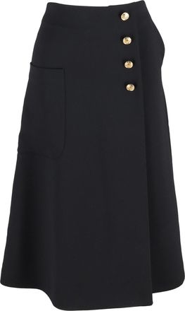 Mulberry Mulberry midi-rok met knoopjes in zwart polyester